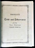 cca 1911 Preisliste für Gold- und Silberwaren. Juwelen, Uhren, Metallwaren, Optische Artikel.  1910-...