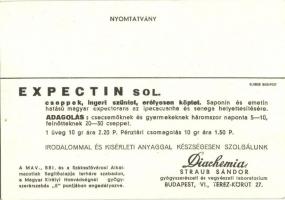 Expectin sol.  cseppek. Straub Sándor Diachemia gyógyszerészeti és vegyészeti laboratóriuma. Budapes...