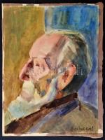 Szobotka jelzéssel: Férfi portré. Akvarell, papír, 35×26 cm
