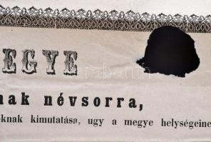cca 1867-1870 Temes vármegye alkotmányos tiszti karának névsorra. Temesvár, Förk K. G., sérült, a cí...