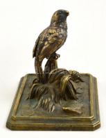 Réz, fajdkakast ábrázoló asztali dísz. 12x11 cm