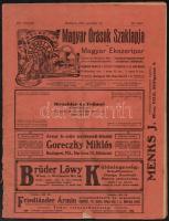 1912 Magyar Órások Szaklapja és Magyar ékszeripar. XIV. évf. 22. sz., 1912. november 15., gerincén és két lapszélen szakadással