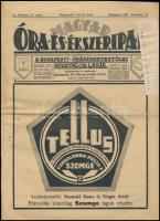1931 Magyar Óra és Ékszeripar. A Budapesti Órásipartestület hivatalos lapja. 1931. november 15., IX. évf. 22. sz., szakadt borítóval, hajtásnyommal.