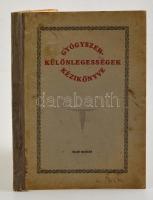 dr. Kőninger Miklós: Gyógyszerkülönlegességek kézikönyve. Győr, 1926. 216p. Kiadói, kissé piszkos papírkötésben .