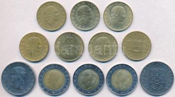 Olaszország 1979-1998. 12xklf forgalmi emlékkiadás 100-500L közötti címletek T:1-,2 Italy 1979-1998. 12xdiff commemorative coins 100-500L denominations C:AU,XF