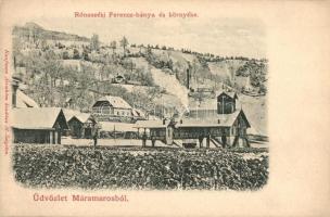 Rónaszék, Costiui, Rohnen (Máramaros); Ferenc-bánya és környéke. Kaufman Ábrahám kiadása / salt mine