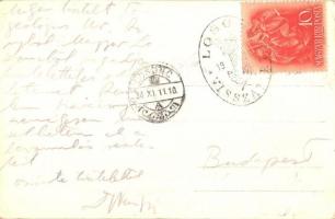 Gyetva, Detva; férfiak népviseletben. Levél Dr. Schréter Zoltán főgeológusnak címezve / Mládenec / S...