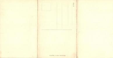 Újtelek, Neustift an der Rosalia; Fraknó vára. Három részes panorámalap / Forchtenstein / castle. 3-...