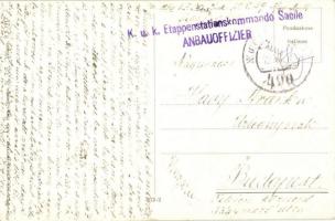 1918 Italian art postcard. Lady. Uff. Rev. Stampa N. 737. s: T. Corbella + K.u.K. Etappenstationskom...