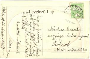 1911 Komárom, Komárnó; Erzsébet sziget, kápolna, uszály / Alzbetínsky ostrov, chapel,  barge (EK)