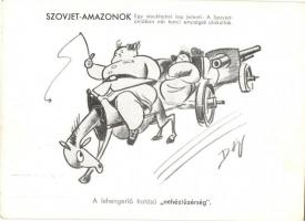 Szovjet-Amazonok. Höpp Henrik "Kellett neki rohamsisak?" c. vidám, rajzos "világhírad...