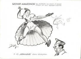 Szovjet-Amazonok. Höpp Henrik "Kellett neki rohamsisak?" c. vidám, rajzos "világhírad...