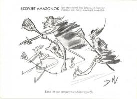 Szovjet-Amazonok. Höpp Henrik "Kellett neki rohamsisak?" c. vidám, rajzos "világhírad...