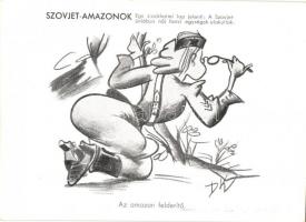 Szovjet-Amazonok. Höpp Henrik "Kellett neki rohamsisak?" c. vidám, rajzos "világhírad...