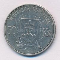 Szlovákia 1944. 50K Ag "Függetlenség 5. évfordulója" T:2- 
Slovakia 1944. 50 Korun Ag &qu...