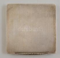 Ezüst cigarettatárca geometrikus díszítéssel 100 g 8x8 cm / Silver cigarette tray