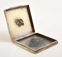 Ezüst cigarettatárca geometrikus díszítéssel 100 g 8x8 cm / Silver cigarette tray