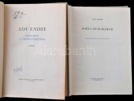 2 db Ady Endre könyv: 
Vallomás a patriotizmusról. Cikkek. Bukarest,1957,Állami Irodalmi és Művésze...