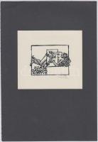 11 db ex libris lapokon, klf technikákkal, részben jelzettek