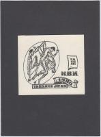 11 db ex libris lapokon, klf technikákkal, részben jelzettek