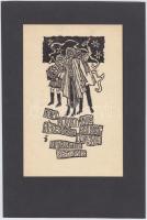 11 db ex libris lapokon, klf technikákkal, részben jelzettek