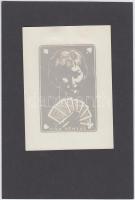 11 db ex libris lapokon, klf technikákkal, részben jelzettek