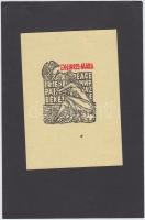 11 db ex libris lapokon, klf technikákkal, részben jelzettek