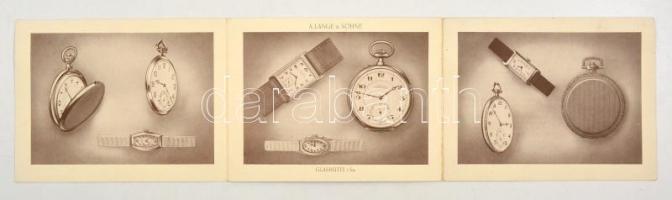 cca 1920 Lange óra reklám nyomtatvány. Kihajtható. Magyar nyelven. 48x13 cm