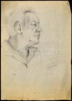 Szőnyi jelzéssel: Férfi portré. Ceruza, papír, szakadással, 60×43 cm
