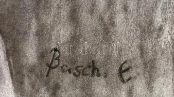 Basch jelzéssel: Női portré. Szén, papír, felcsavarva, 66×50 cm