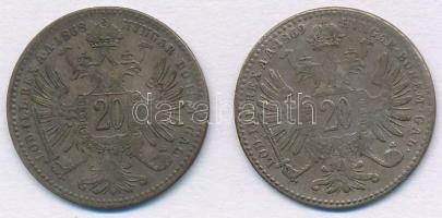 Ausztria 1868. 20kr Ag "Ferenc József" + 1869. 20kr Ag "Ferenc József T:3 patina
Aus...