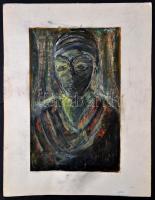 Román jelzéssel: Női porté.Vegyes technika, papír, 49×31 cm