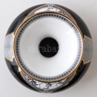 Hollóházi Jurcsák László által tervezett porcelán váza, matricás, hibátlan, jelzett, m: 15,5 cm