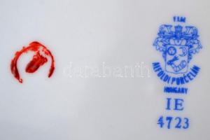 Hollóházi porcelán kulacs, Hollóházi ékszertartó dobozka, Alföldi porcelán tál, matricásak, jelzette...