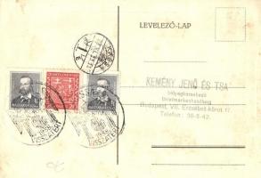 Budapest V. Veres Pálné utca 7. Kemény Jenő bélyegkereskedő üzlete. Alapítva 1918. / Briefmarkenhand...