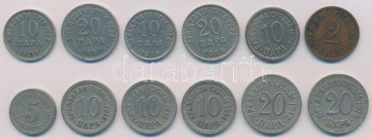 Montenegró 1906. 10p Ni + 20p Ni + 1914. 10p Ni + 20p Ni + Szerbia 1884-1912. 2p-20p (8x) T:2,2- Montenegro 1906. 10 Para Ni + 20 Para Ni + 1914. 10 Para Ni + 20 Para Ni + Serbia 1884-1912. 2 Pare - 20 Para (8x) C:XF,Vf