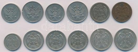 Montenegró 1906. 10p Ni + 20p Ni + 1914. 10p Ni + 20p Ni + Szerbia 1884-1912. 2p-20p (8x) T:2,2-
Mo...