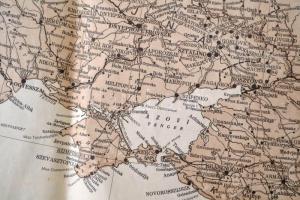 1942 Európai Oroszország, 1942. február 15-i országhatár, kiadja a M. Kir. Honvéd Térképészeti Intéz...