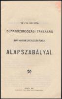 1913 Az I. cs. kir. szab. Dunagőzhajózási Társaság Bányatérspénztárának alapszabályai. Pécs, 1913. T...