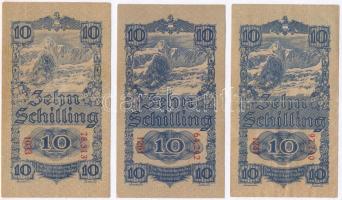 Ausztria 1945. 10Sch (3x) T:III
Austria 1945. 10 Schilling (3x) C:F
Krause 114