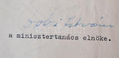 1949 Magyar Köztársasági Érdemérem arany fokozat adományozó oklevele Lehota István rendőrszázados, k...