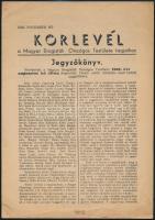 1942 Körlevél a Magyar Drogisták Országos Testületének tagjaihoz