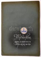 cca 1942 Bp. VII., A Mesterfilm reklámja / tablója, kinyitható, kör alakú filmfotókkal, a fotók alat...