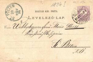 1894 (Vorläufer!) Budapest, Királyi vár és várbazár, Lánchíd, Alagút és sikló. Louis Glaser floral, ...