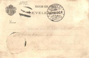 1896 (Vorläufer!) Budapest, Operaház. Címer és zászló, Lesk u. Schwidernoch floral, litho (r)