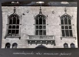 1948 A Budapesti I. ker. Szentháromság tér, a volt pénzügyminisztérium fotói, 9 db, albumba ragasztva, feliratozva, valószínűleg a rekonstrukció elkezdésekor készített a háborús károkról, 17×12 cm