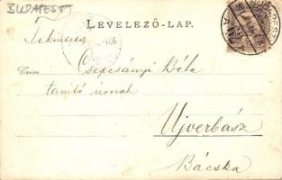 1901 Budapest, katonák a laktanya udvarán. csoportkép, photo (EK)