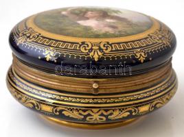 Franz Dorfl Studio Vienna díszdoboz, részben kézzel festett, jelzett (R.Ibl), apró hajszál repedésse...