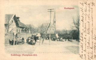 1899 Budapest XII. Svábhegy, Templom tér, utcai árusok