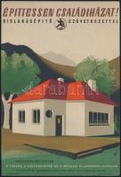 cca 1960 Építtessen családi házat! Kislakásépítő Szövetkezettel, kisplakát, 24×16 cm